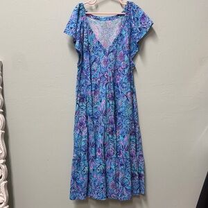 Lilly Pulitzer Blue and Purple Maxi Dress